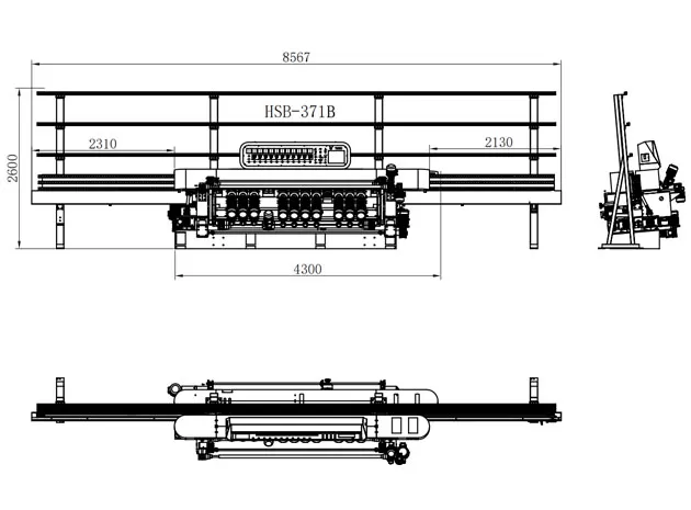 Cam düz çizgi Beveling makinesi HSB-371