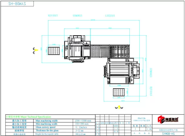 Cam düz çizgi çift yuvarlak kenar hattı SYM (L tipi)