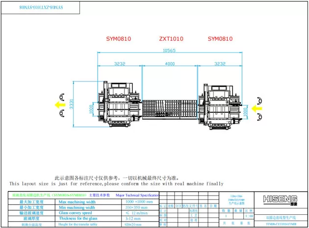 Cam düz çizgi çift yuvarlak kenar hattı SYM (ZXT düz çizgi tipi)