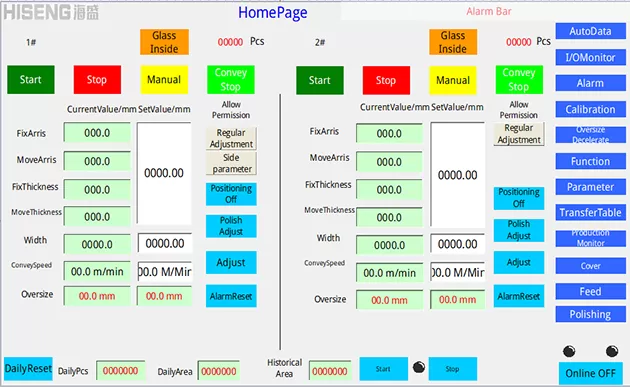 Düz çizgi çift kenar makinesi akıllı cam işleme sistemi