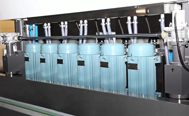 Çift yuvarlak cam düz çizgi kenar makinesi özel Motor tasarımı